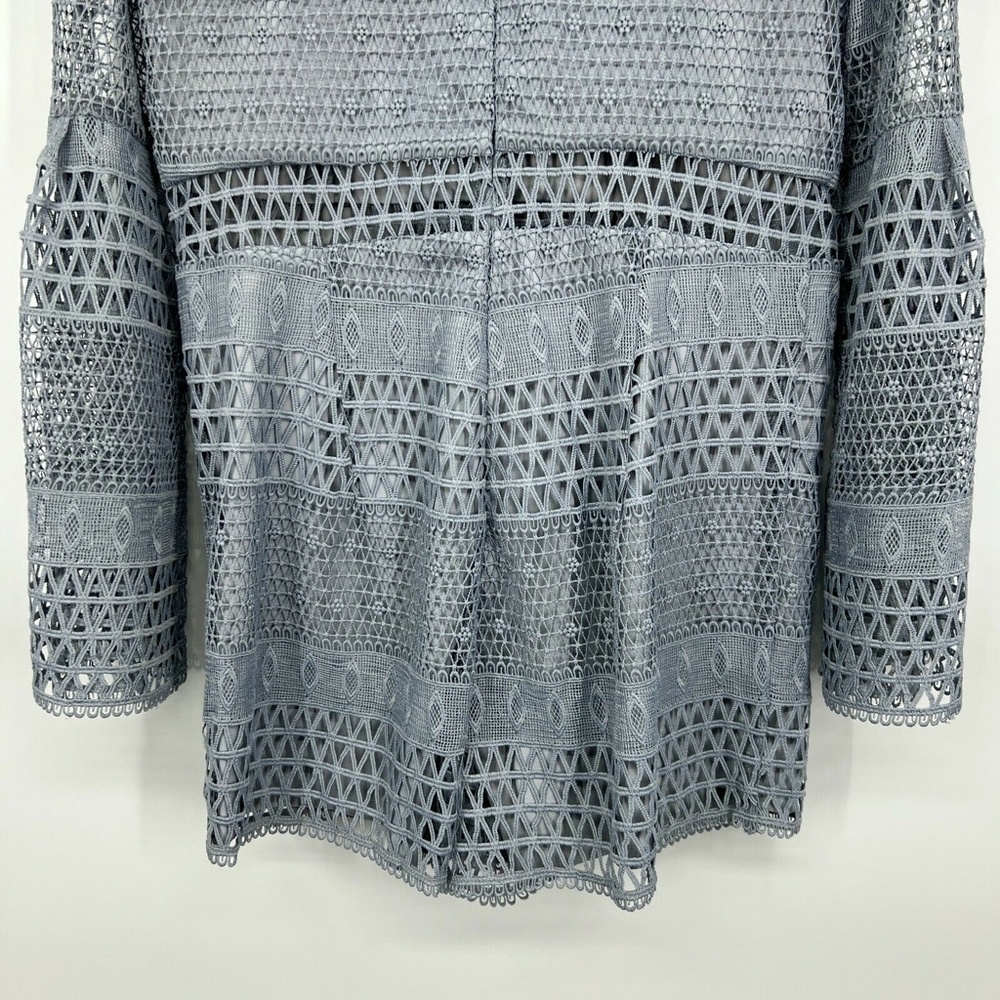 Bardot Romper Womens Size 8 Kristy Lace Blue Long Bell Sleeve Playsuit - Picture 10 of 12